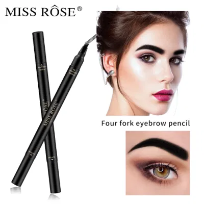 Mr 41 Four-Pronged Eyebrow Pencil Double-Headed Eyeliner Waterproof and Durable Eyeliner Pencil Black Eyeliner Pen