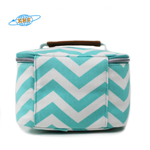 OEM Factory Women Round Cosmetic Bag Travel Canvas Makeup Mag