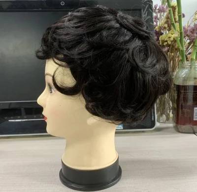 Pixie Cut Machine Made Wigs Short 100% Human Hair Wigs for Black Women Short Straight Black Ladies Wigs 2 Colors