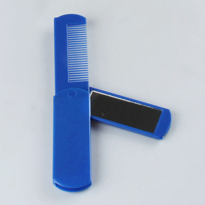 plastic hotel travel folding hair comb with mirror