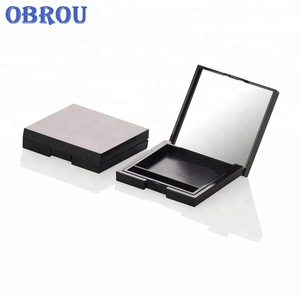 Plastic square shape empty powder eye shadow compact powder case with mirror