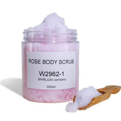 Private Label Vegan Sugar Coconut Rose Exfoliating Organic Fruit Salt Body Scrubs