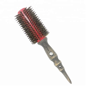 Red Aluminum Barrel Ceramic Coating Solid Wood Handle Brush Hair Brush