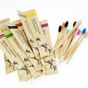 Reusable Soft Bristles Bamboo Toothbrush, Natural Eco Friendly Biodegradable Charcoal Wood Tooth Brushes