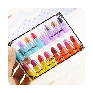 Super cute color changing 16 colors mini lip balm with eyeshadow