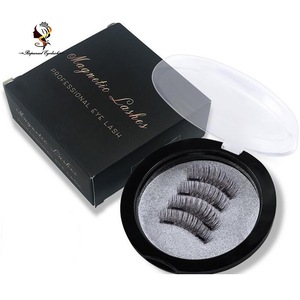Top Quality 3D magnetic false eyelashes,Double Magnets Silk Lash magnetic lashes