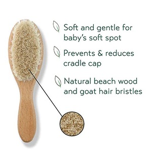 wholesale baby healthcare and grooming kit baby care baby hair brush and comb set natural hair goat children wooden