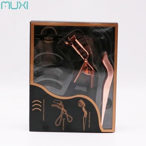 Wholesale Rose Gold Stainless Steel Eyelash Curler and Lash Applicator Tweezer Set