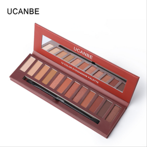 Wholesale UCANBE Brand Makeup 12 Colors Matte Molten Rock Heat Eyeshadow Palette Shimmer Smoky Eyes Shadow with Brush Set Smooth