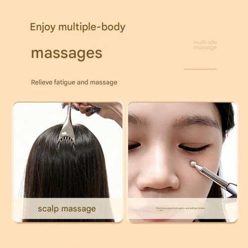 11.16CM Silver Metal Zinc Alloy Multifunctional Eight-Claw Decompression Head Meridian Health Care Massage Comb