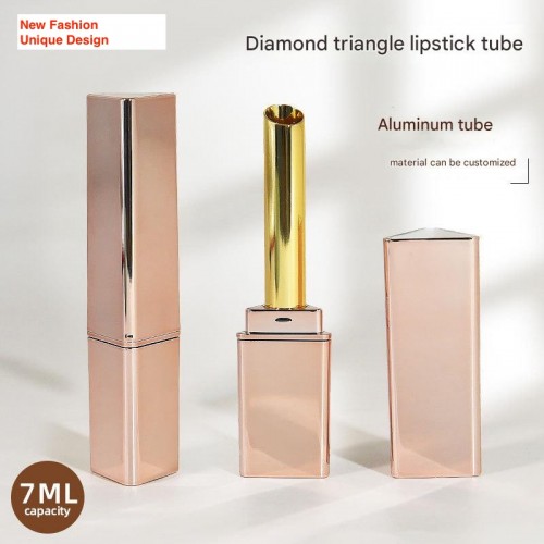 New Modern Fashion Pocket Unique Design Diamond Triangle Aluminum Lipstick Tube