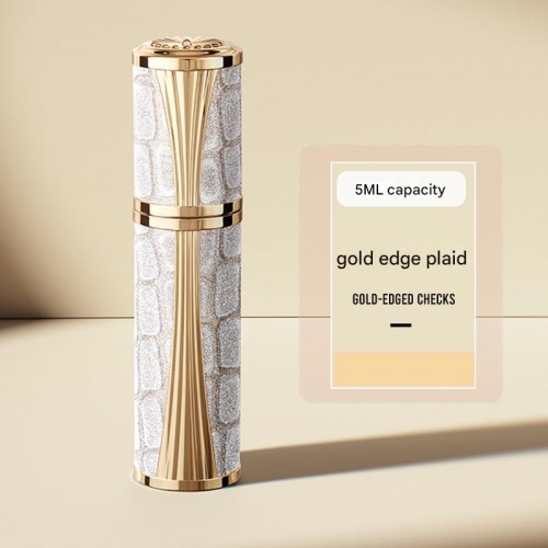 Travel Portable 5ML Mini Creative Design High-end Leather Zinc Alloy Bottom-Filling Spray Perfume Bottle