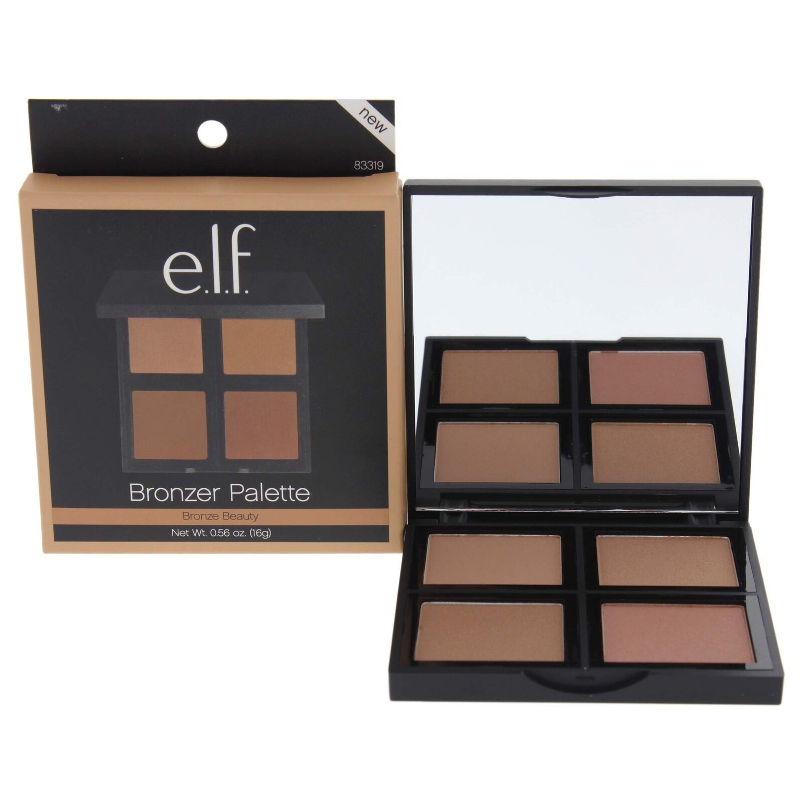 e.l.f. Contour Palette, 4 Shades, Customizable, Easy to Apply, Sculpts, Shades, Brightens, Light/Medium, Infused with Vitamin E, All-Day Wear, 0.56 Oz