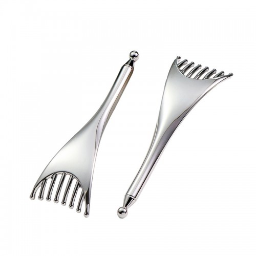 11.16CM Silver Metal Zinc Alloy Multifunctional Eight-Claw Decompression Head Meridian Health Care Massage Comb