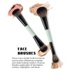 Innovative 11pcs Dual-Ended Makeup Brush Set Black & White Color Block Cosmetic Brushes for Foundation Powder Eyeshadow Private Label