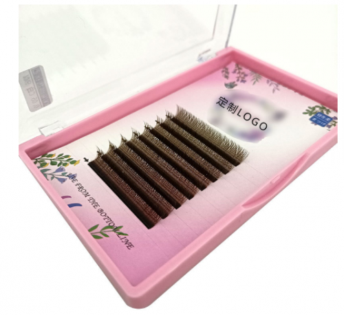 0.05yy caramel color grafted false eyelashes, soft and not scattered, natural three-dimensional thick curly grafted eyelashes