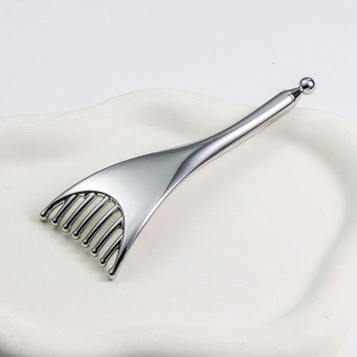 11.16CM Silver Metal Zinc Alloy Multifunctional Eight-Claw Decompression Head Meridian Health Care Massage Comb