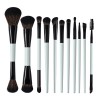 Innovative 11pcs Dual-Ended Makeup Brush Set Black & White Color Block Cosmetic Brushes for Foundation Powder Eyeshadow Private Label