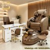 Luxury Brown PU Multi-function Foot Spa pedicure chair with Recliner Full Body Air Compression Electric Recline For Beauty Salon