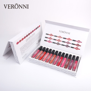 12 Color Matte Liquid Lipgloss Kit Waterproof Make-Up Nude Lip Gloss Plumper Long-lasting Lip Stick Set mat labiales lipsticks