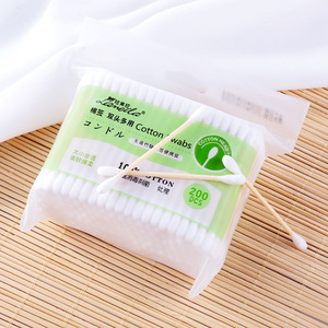 200pcs eco-friendly baby bamboo cotton swab, disposable ear cleaning stick bamboo cotton buds