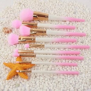 2019 New Arrival 9pcs makeup brushes set pink/white synthetic bristles makeup brushes kit foundation/eye brushes makeup tool