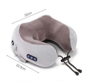 2020 electric u neck travel pillow massager brown vibrating portable shiatsu back long massage pillow