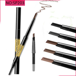 5 color Private label eyebrow pencil and brush,tint double head eye brow waterproof and stamp