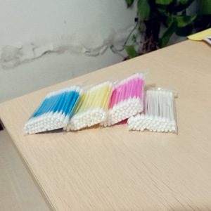 50PCS Cheap Price Colorful Plastic Stick Bar Cotton Buds In PE Bag