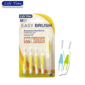 5pcs quality i shape interdental brush with 1 cover cap blister card packing I-A brushpick