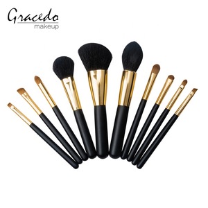 Aluminum ferrule makeup brush set with man made hair from yuanmei factory