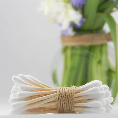 Bamboo Cotton Buds Plastic-Free Product &amp; Packaging 100% Biodegradable Cotton Swabs