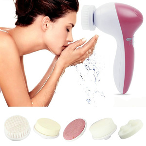 Best skin cleansing electric facial cleanser brush 5 in 1 face skin care body brush