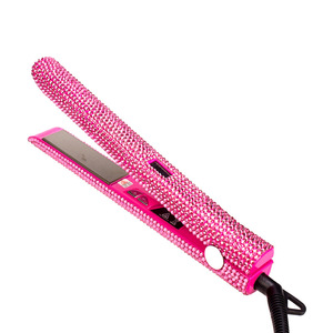 Colorful flat iron bling bling diamond crystal luxury gold hair straightener with bling