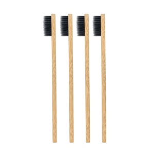 Custom Logo Eco- friendly Charcoal Bristles Bamboo Toothbrush