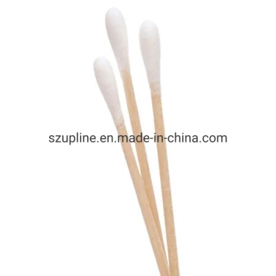 Custom Made Logo and Packaging Hotel Bamboo Stick Large Cotton Swabs