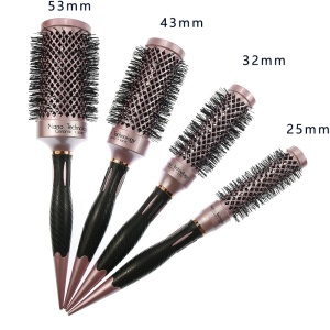 Customized logo provide salon tools professional  round ceramic and ionic thermal hair brush