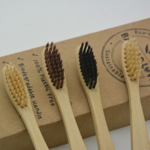 eco friend bamboo charcoal toothbrush using  bamboo holder