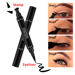 HANDAIYAN Double-end Triangle Stamp Eyeliner 2-in-1 Waterproof Black Makeup Stamps Eyeliner Pencil