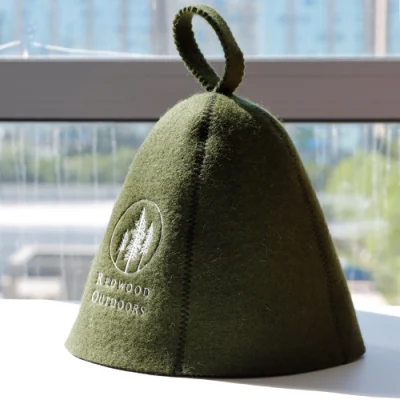 Handmade Sauna Hat for Shower Bath with Washable Wool Felt Sauna Hats Organic