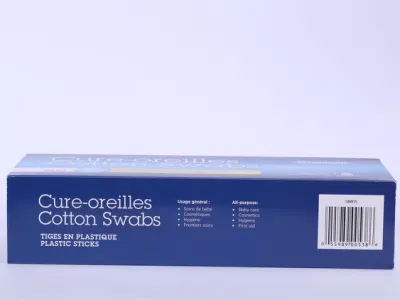 High Strength Cotton Swab Plastic Ear Cotton Swab in Paper Carton for Medical Supply