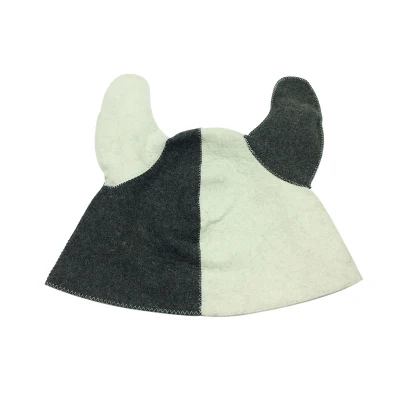 Horn-Shaped Color Matching Sheep Wool Felt Sauna Hat Russian Japanese Sauna Hat