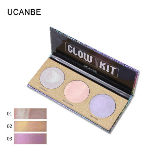 Latest Product 2019 Private Label Cosmetics Wholesale 3 colors Sequins Pearl Highly Pigmented Eyeshadow  Palette