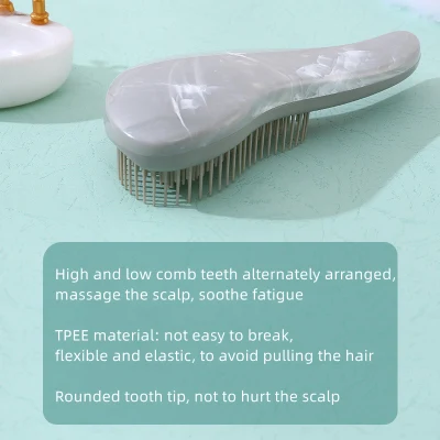Marbled Soft Teeth Smooth Massage Hair Beauty Brush Comb