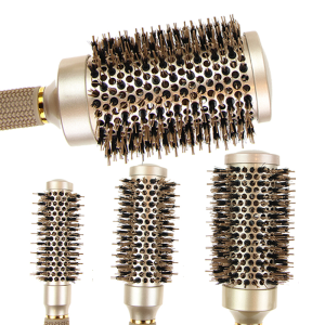 Masterlee Brand  Good Quality  Professional  curly Hair Brushes gold Color Ceramic Nano Bristle Hair Brush