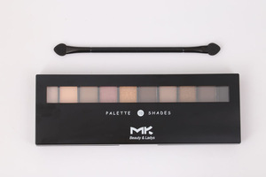 MK 10 Colors Glitter Shimmer Eye Shadow Shades Private Label Pressed Matte Eyeshadow Palatte with Mirror and Cotton Applicator