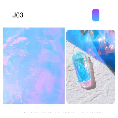 Nail Art New Aurora Ice Cube Cellophane Finished Colorful Transfer Paper Laser Candy Paper Finished Model Sticker