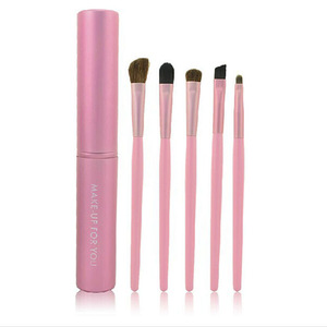 New Professional Pony Hair Eyeshadow Brushes Set & Kits 5 pcs Makeup Brushes For Eye Makeup Tool Kit + Round Tube