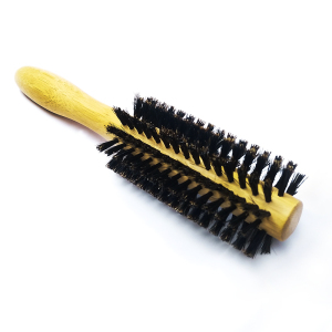 OEM Anti Static Hairbrush Natural Bamboo Round Boar Bristle Hair Brush