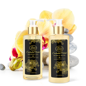 OEM cheap Phalaenopsis Golden spa bath and body gift set